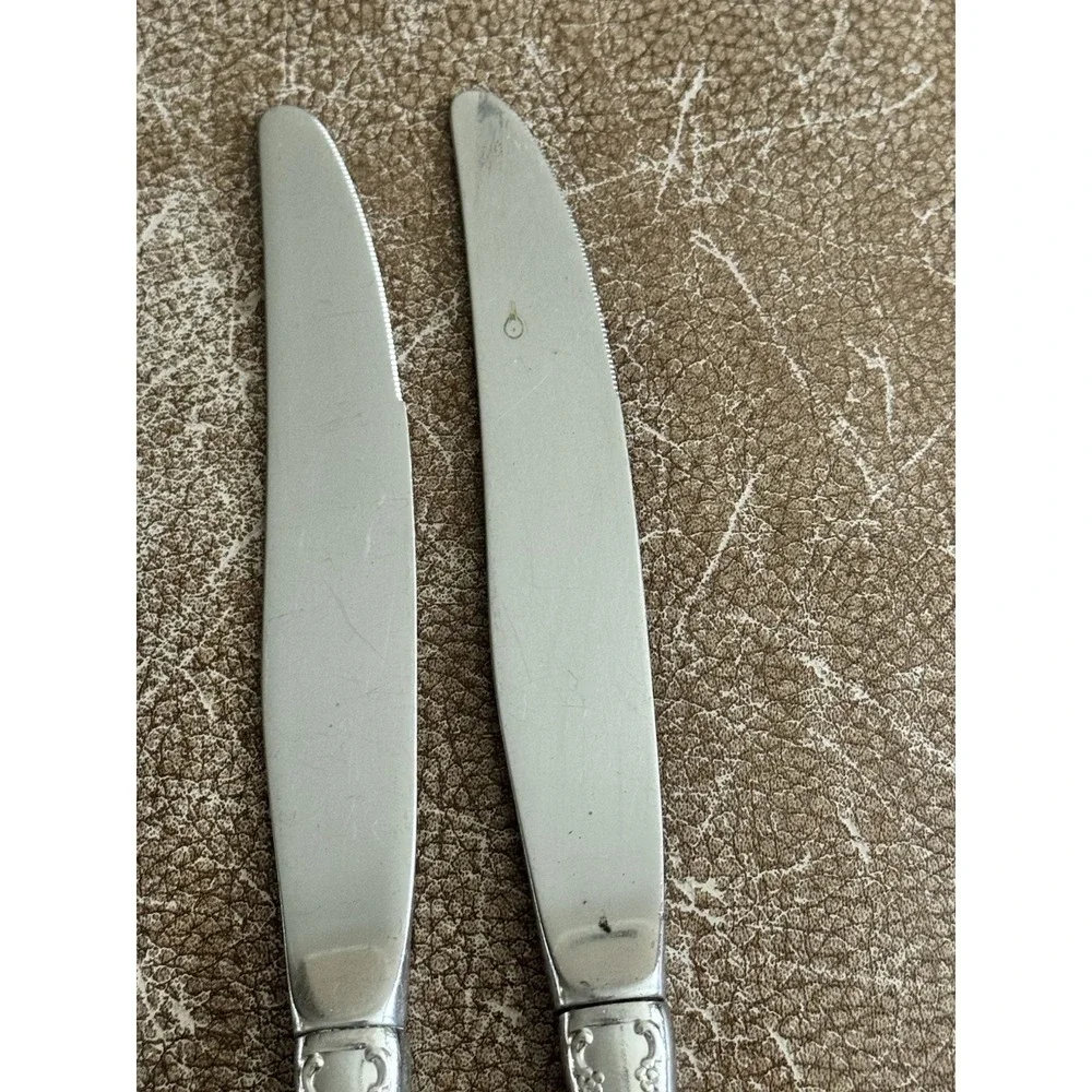 Oneida Dover‎ Cube Heirloom Flatware Salad Dinner Knives Lot Of 5